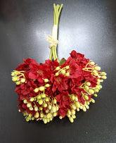 Buchet artificial frezii roșii – 35 cm, flori textile decorative